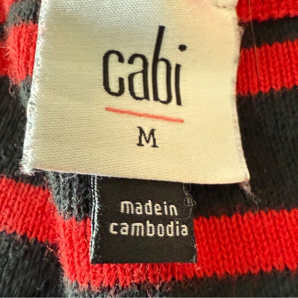 CAbi Style 5635 Vivian Pocket Pullover Two-toned Striped Sweater - Picture 3 of 13